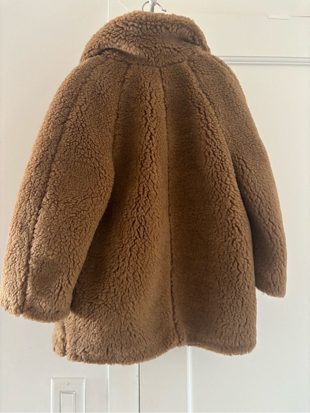 Zara Girls Brown Teddy Coat - Zara Kids Plush Button Jacket - Picture 2 of 5